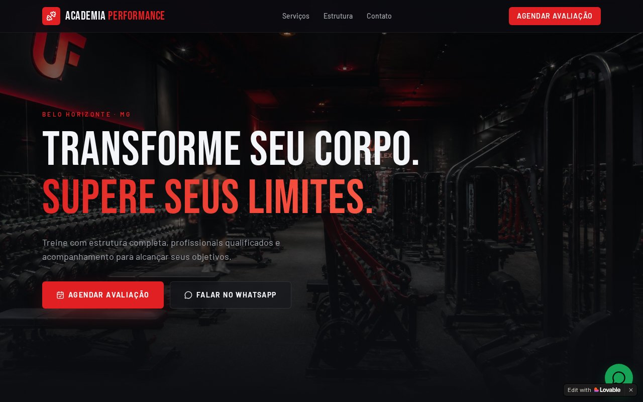 Captura do site Elevate Performance