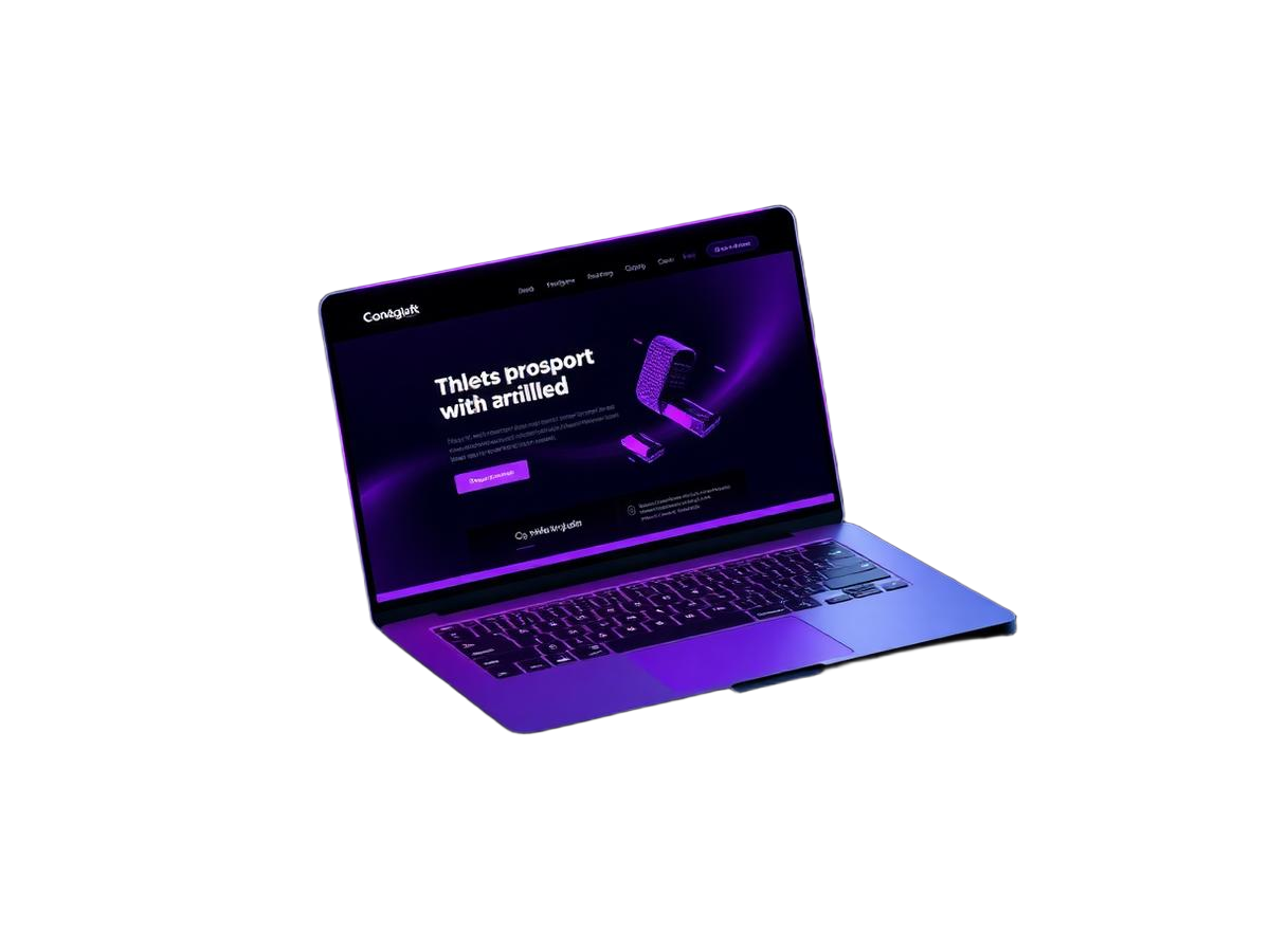 Site profissional em notebook